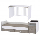 Трансформиращо легло Trend Plus, бяло/светъл дъб Lorelli 222761 2