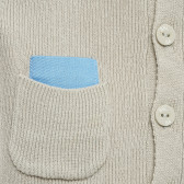Плетена жилетка със син акцент за бебе, бежова Boboli 223137 4