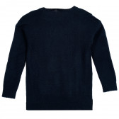 Пуловер с коледен мотив на елен и цепки, тъмно син Benetton 223434 2