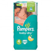 Пелени № 4, 60 бр, модел Baby-Dry Pampers 223477 