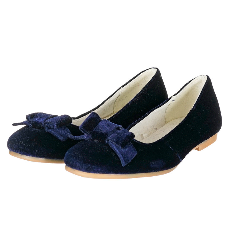 Обувки тип балерини с панделки, сини  223595