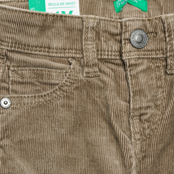Джинсов памучен панталон, кафяв Benetton 223842 2