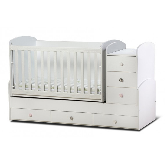 Бебешко креватче, Деси Макси- подвижна решетка, бяло, 70х185 см. Dizain Baby 224031 
