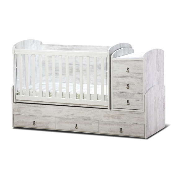 Бебешко креватче, Деси Макси- подвижна решетка, антик, 70х185 см. Dizain Baby 224032 
