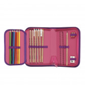 Раница в комплект с мешка и несесер в розово и лилаво, Motion Plus Pink Cubes за момиче Herlitz 224116 8