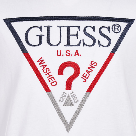 Памучна тениска с логото на бранда, бяла Guess 224290 2