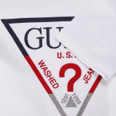 Памучна тениска с логото на бранда, бяла Guess 224292 4