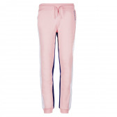 Памучен спортен панталон в розово и синьо Guess 224329 