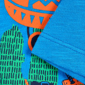 Памучна тениска с щампа за бебе, синя Benetton 224468 3