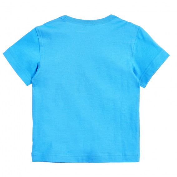 Памучна тениска с щампа за бебе, синя Benetton 224469 4