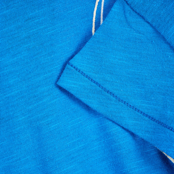 Памучна тениска с сърце и надпис на бранда за бебе, синя Benetton 224484 3