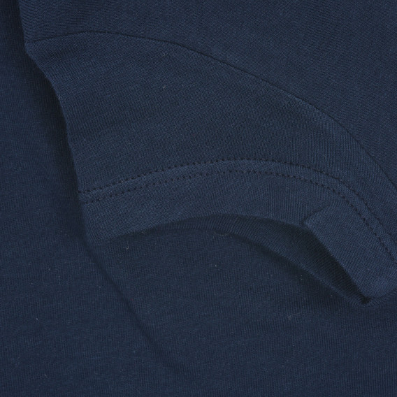 Памучна тениска с логото на бранда, тъмно синя Benetton 224626 3