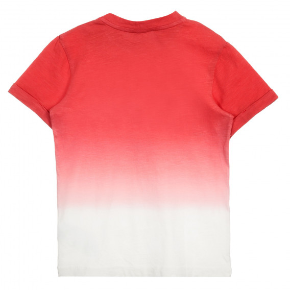 Памучна тениска с надпис в червено и бяло Benetton 224683 4