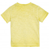 Памучна тениска с надпис, жълта Benetton 224713 2