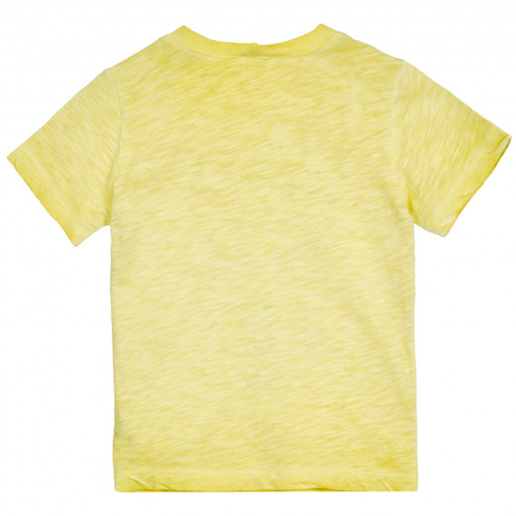 Памучна тениска с надпис, жълта Benetton 224713 2