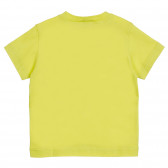 Памучна тениска с графичен принт и джоб, зелена Benetton 224802 4