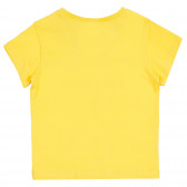 Памучна тениска с емотикона и надпис за бебе, жълта Benetton 224938 4