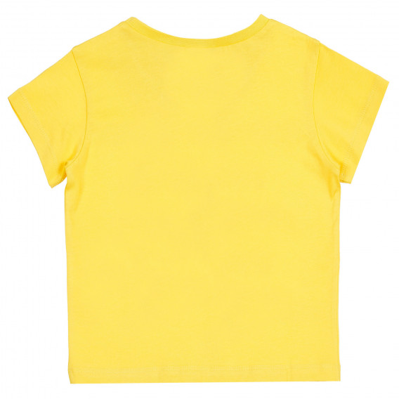 Памучна тениска с емотикона и надпис за бебе, жълта Benetton 224938 4