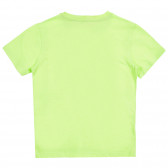 Памучна тениска с надпис Party zone, зелена Benetton 224966 4