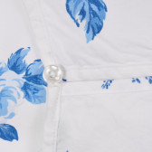  Памучна блуза с къс ръкав и флорален принт, бяла Benetton 224977 3
