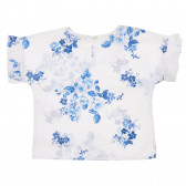  Памучна блуза с къс ръкав и флорален принт, бяла Benetton 224978 4