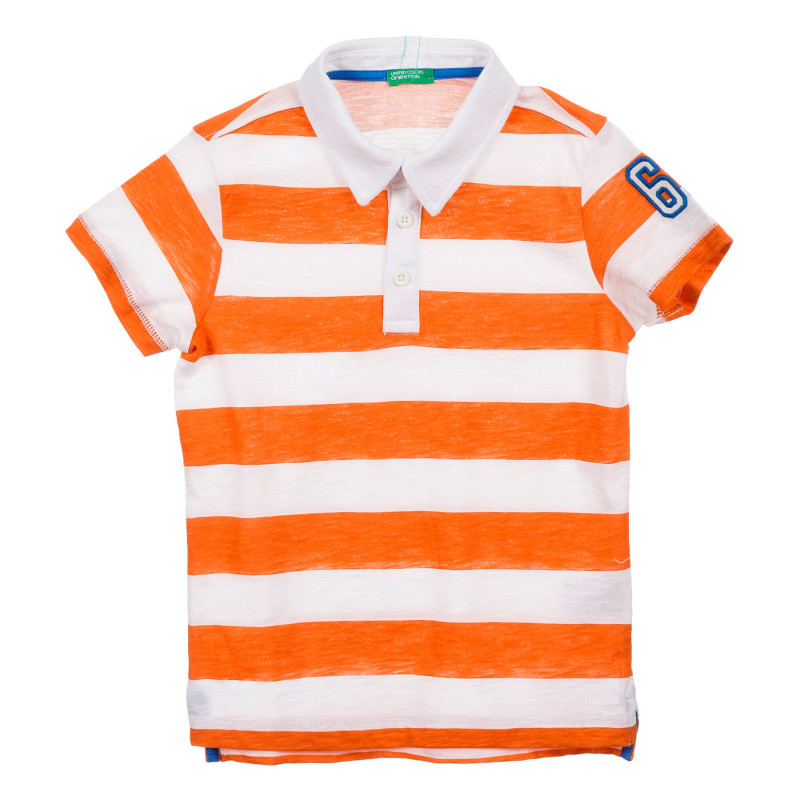 Памучна тениска в бяло и оранжево райе  225019