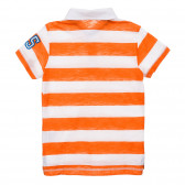 Памучна тениска в бяло и оранжево райе Benetton 225022 4