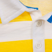 Памучна тениска в бяло и жълто райе Benetton 225028 2