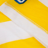 Памучна тениска в бяло и жълто райе Benetton 225029 3