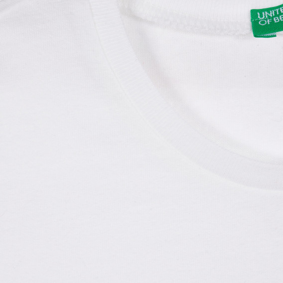 Памучна тениска с логото на бранда, бяла Benetton 225147 2