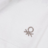 Памучна тениска с логото на бранда, бяла Benetton 225148 3