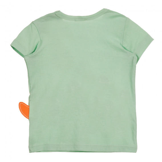 Памучна тениска с графичен принт за бебе, зелен цвят Benetton 225230 3