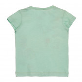 Памучна тениска с цветна щампа за бебе, зелена Benetton 225242 3