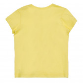 Памучна тениска с щампа за бебе, жълта Benetton 225248 3