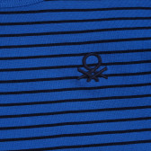 Памучна тениска в синьо черно райе Benetton 225331 2