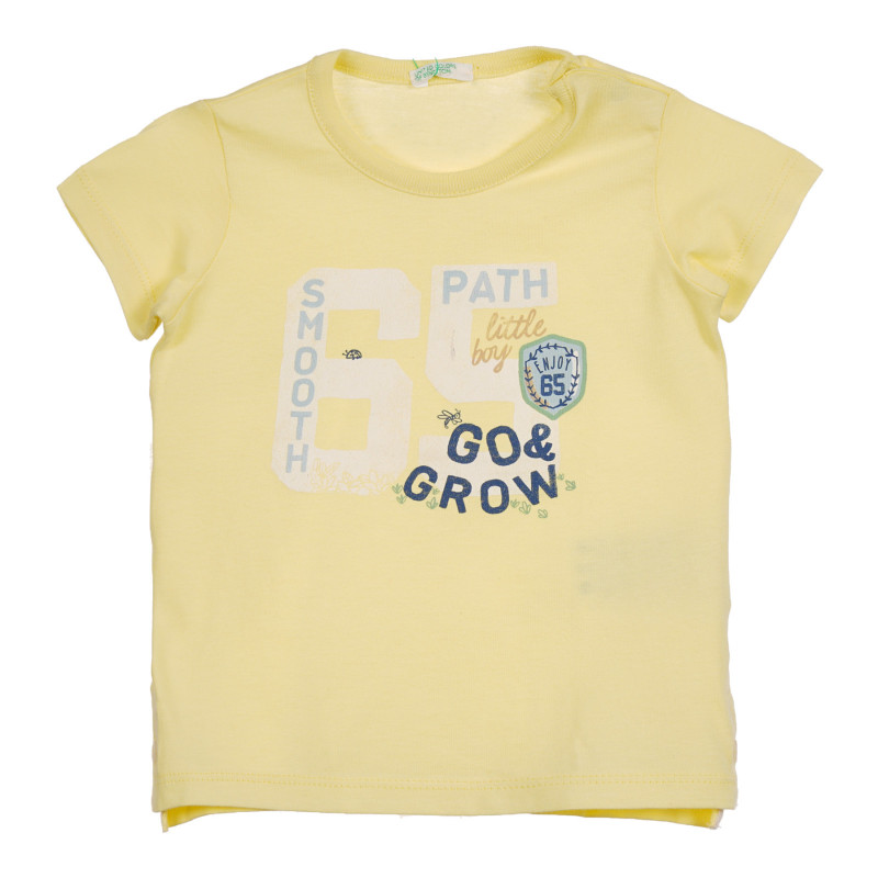 Памучна тениска за бебе, жълта  225366