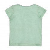 Памучна тениска с надпис за бебе, зелена Benetton 225413 3