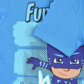 Памучна тениска с щампа на PJ Masks за бебе, синя Benetton 225462 3