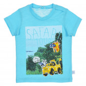 Памучна тениска с графичен принт за бебе, светло синя Benetton 225536 