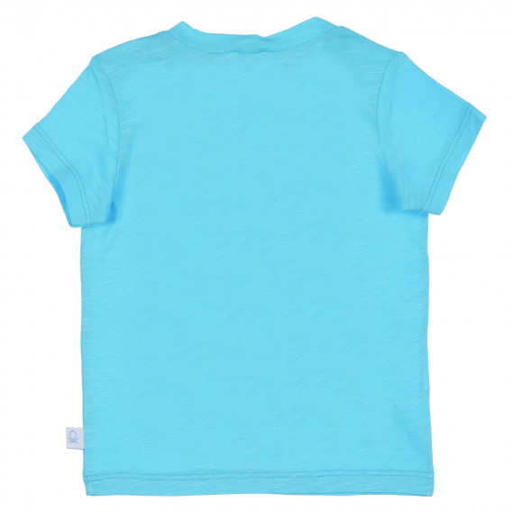 Памучна тениска с графичен принт за бебе, светло синя Benetton 225539 4