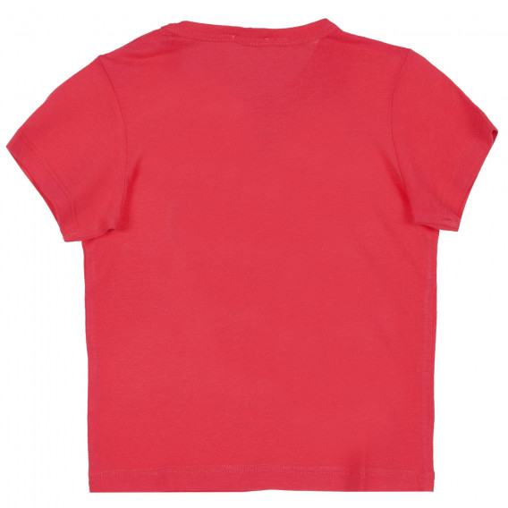 Памучна тениска с апликация за бебе, червена Benetton 225551 4