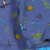 Памучна тениска с цветен принт за бебе, синя Benetton 225610 3