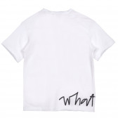 Памучна тениска с бродиран надпис, бяла Sisley 225631 4