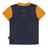 Памучна тениска за бебе за момче я синьо и оранжево Original Marines 225964 3
