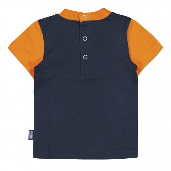 Памучна тениска за бебе за момче я синьо и оранжево Original Marines 225964 3