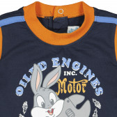 Памучна тениска за бебе за момче я синьо и оранжево Original Marines 225965 2