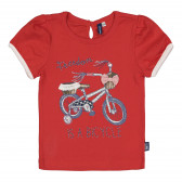 Памучна тениска за бебе за момиче червено Original Marines 225978 