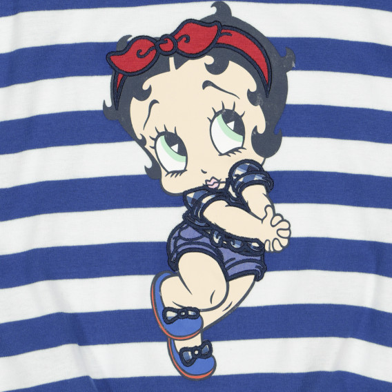 Памучна тениска за бебе за момиче в синьо и бяло Original Marines 225992 2