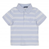 Памучна блуза за бебе за момче в синьо и бяло Original Marines 226059 