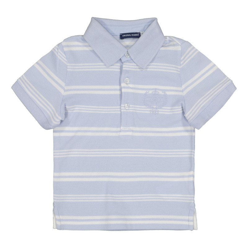 Памучна блуза за бебе за момче в синьо и бяло  226059